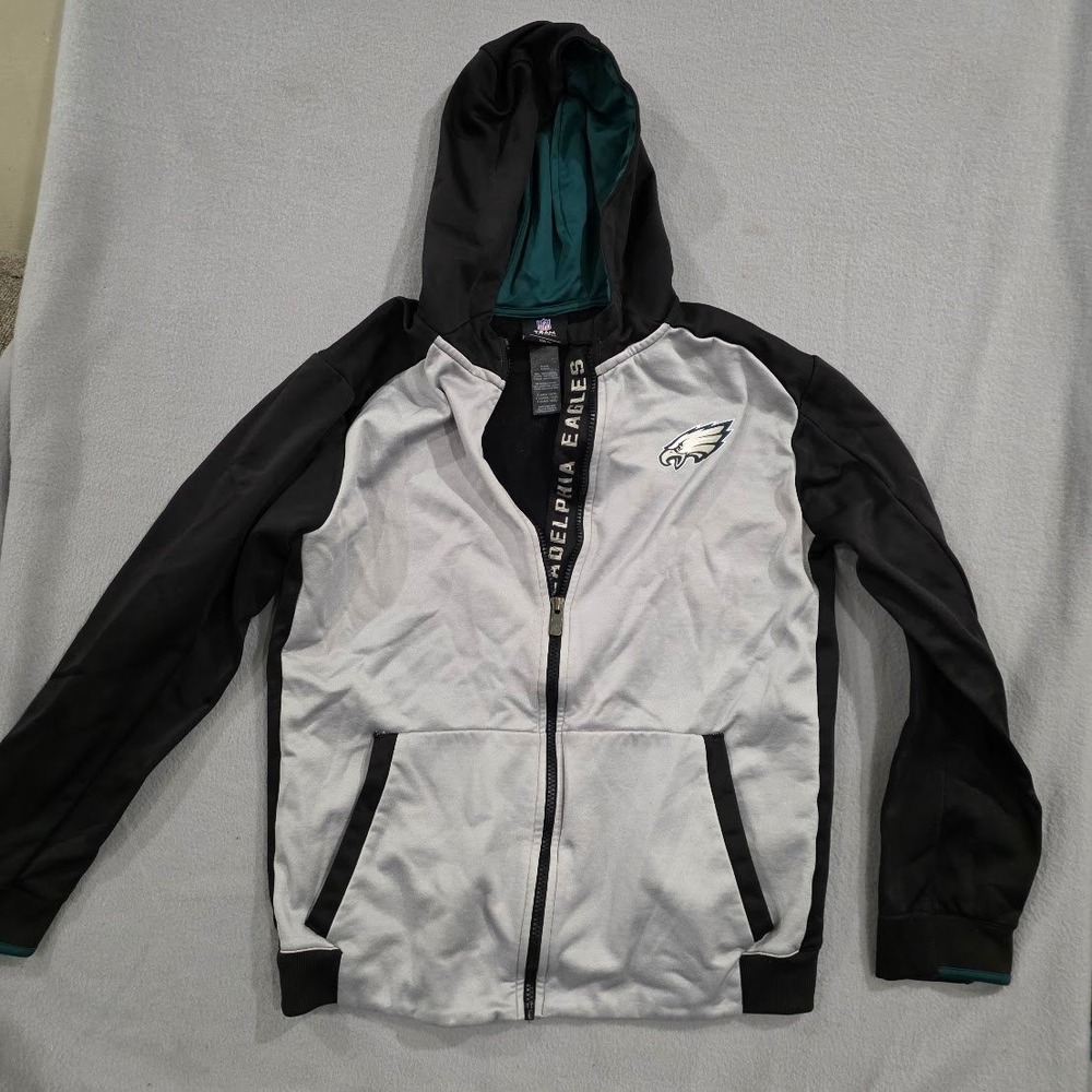 Philadelphia Eagles NFL Youth XL Full Zip Hoodie Gray Black Kids Jacket 18/20